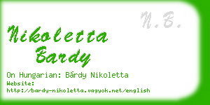 nikoletta bardy business card