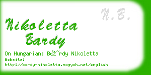 nikoletta bardy business card